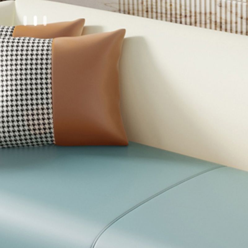 Modern Faux Leather Standard Sofa Tuxedo Arm for Living Room