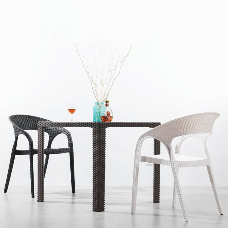 Eigentijdse open rug eetkamerstoel plastic stapelbare eetgelegenheden stoel