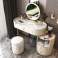 Glam Style White Dresser with Drawers and Stool Set for Bedroom