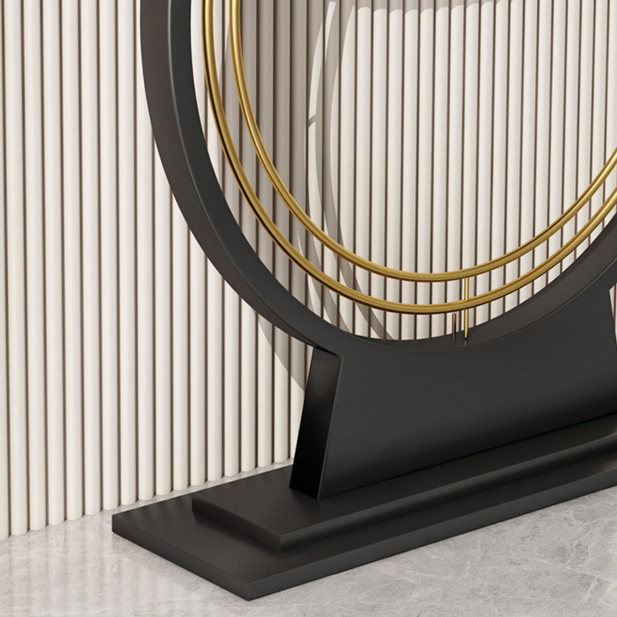 Glam Metal Console Accent Table Half Moon Console Sofa Table for Hall