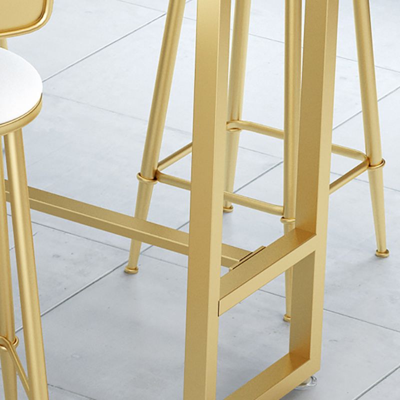 Metal Base Bar Table Rectangular Stone Top Bistro Pub Table with Gold Base Clearhalo 'Bar Furniture' 'Bar Tables' 'bar_tables' 'furn' 'furn_bar_tables' 'Furniture' 'Kitchen & Dining Furniture' 1200x1200_3e7fb938-4930-4f3c-8d8a-c93e1dc1ad4c