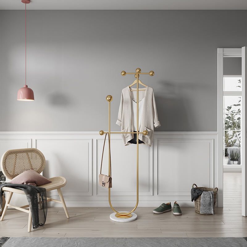 Gorgeous Coat Rack Marble Bottom 7 Coat Hooks Metal Coat Rack Clearhalo 'Entry & Mudroom Furniture' 'furn' 'furn_hall_tree_coat_racks' 'Furniture' 'Hall Trees & Coat Racks' 'hall_tree_coat_racks' 1200x1200_3e7fdf63-2851-4903-bf57-4b08e64eaacb