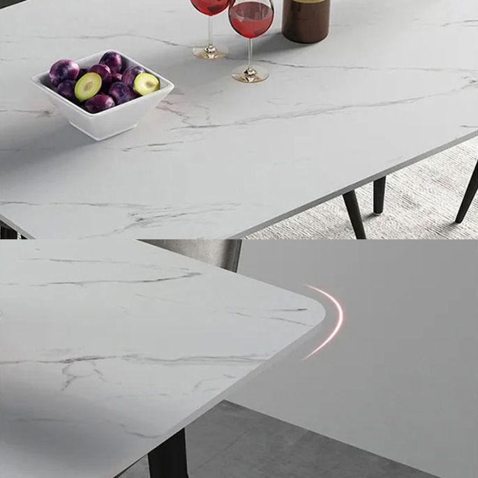 Metal Modern Rectangle Table Sintered Stone Table for Kitchen and Dining Room Clearhalo ' dining_table' 'Dining Tables & Seating' 'Dining Tables' 'furn' 'furn_dining_table' 'Furniture' 'furniture_dining_table' 'Kitchen & Dining Furniture' 'kitchen&dining_furn' 'kitchen' 'kitchen_dining_table' 1200x1200_3e80b21e-b019-4050-a001-e9bf34124de9