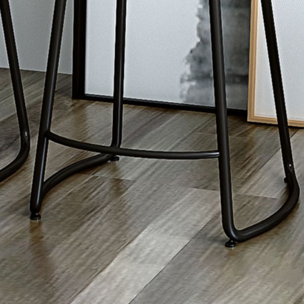 Moderno bracciale senza braccio senza schiena sgabello da pranzo in ferro sgabello da bar con sedile in legno