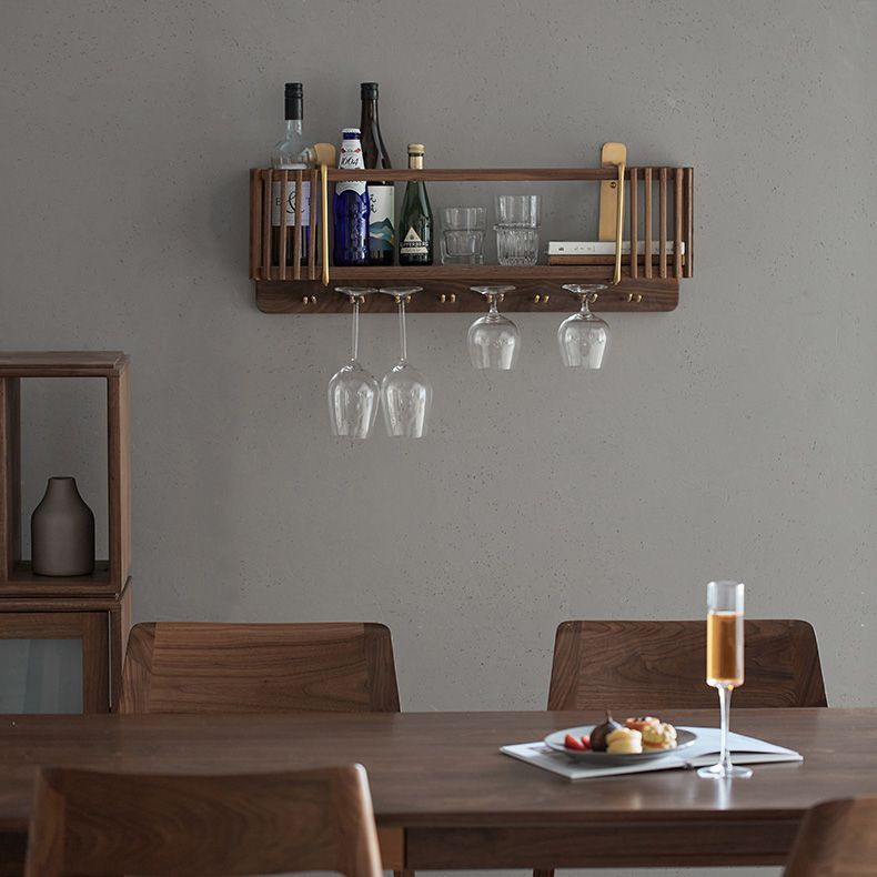 Wandgemonteerde wijnflessen rek massief houten wijnflessen rek voor thuis