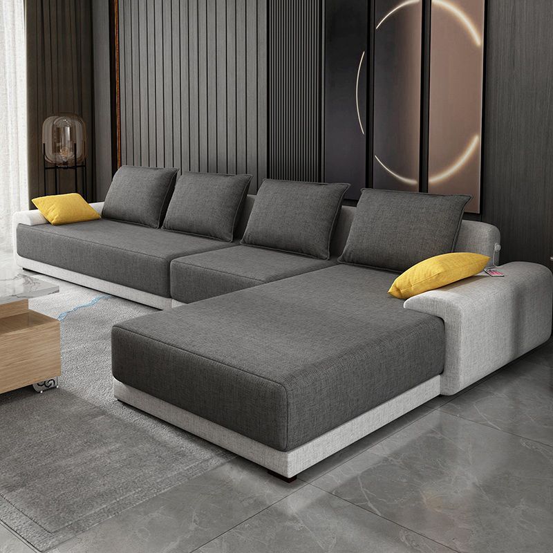Contemporary Style Seating Pillows Recessed Arm Living Room Stationary Sofa Clearhalo 'furn' 'furn_sectionals' 'Furniture' 'Living Room Furniture' 'Sectionals' 1200x1200_3e83b4ca-73c6-4373-a6d3-a20cccf770e8