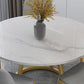 White Stone Top Dining Table Contemporary Dining Table with Pedestal Base Clearhalo 'Dining Tables & Seating' 'Dining Tables' 'dining_table' 'furn' 'furn_dining_table' 'Furniture' 'furniture_dining_table' 'Kitchen & Dining Furniture' 'kitchen' 'kitchen_dining_table' 1200x1200_3e83e2ef-bc6b-408a-8986-65addc58b2ee