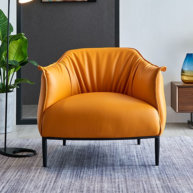 33.86"L x 33.06"W x 30.71"H Modern Tight Back Flared Arms Barrel Chair Clearhalo 'Accent Chairs' 'accent_chairs' 'Chairs & Seating' 'furn' 'furn_accent_chairs' 'Furniture' 'Living Room Furniture' 1200x1200_3e843257-9c68-4c82-9614-4c7fed4bab3a