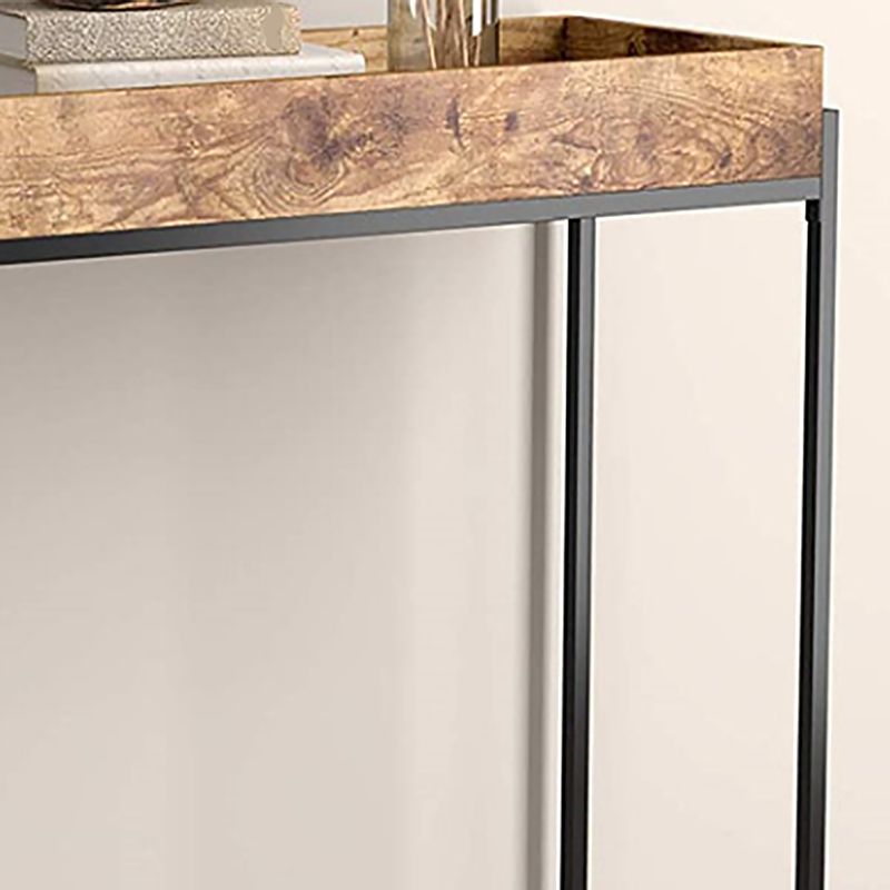 Tavolo da console top-vassoio a base di cavalletto tavolo console in legno massiccio in marrone