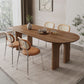 Table à manger de style moderne Table de dîner à 4 pieds en bois massif pour salle à manger