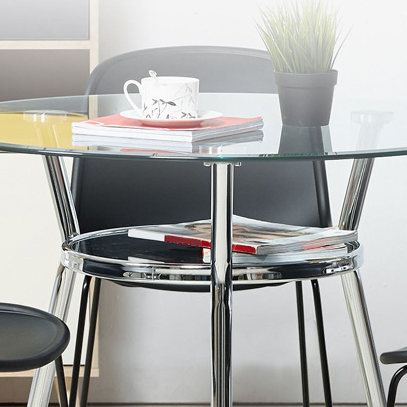 Round Glass Dining Room Collection Modern Style Tripod Base Furniture for Home Clearhalo 'Dining Tables & Seating' 'Dining Tables' 'dining_table' 'furn' 'furn_dining_table' 'Furniture' 'furniture_dining_table' 'Kitchen & Dining Furniture' 'kitchen' 'kitchen_dining_table' 1200x1200_3e8689c0-95a2-480d-9551-8073af192195
