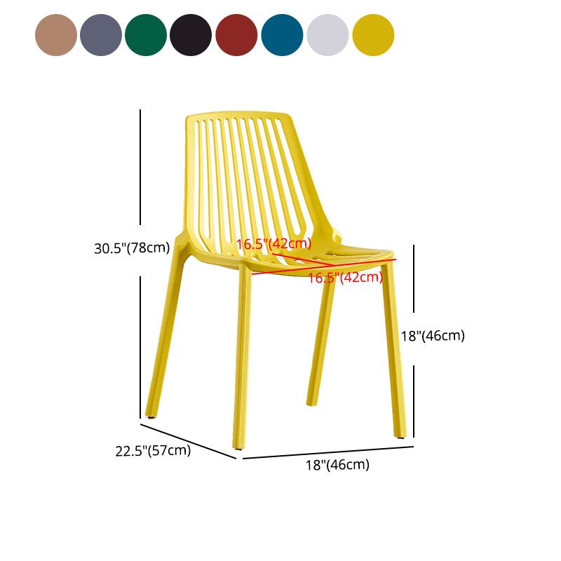 Contemporary Plastic Side Chair Slat Back Kitchen Dining Room Chair Clearhalo 'Dining Chairs' 'Dining Tables & Seating' 'dining_chair' 'furn' 'furn_dining_chair' 'Furniture' 'furniture_dining_chair' 'Kitchen & Dining Furniture' 1200x1200_3e888ce9-00d1-4953-ac3e-5fa72f32b72c