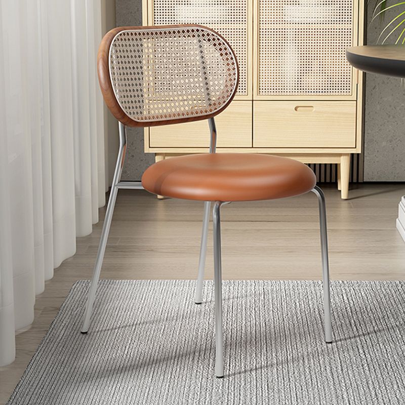 Contemporary Indoor-Outdoor Side Chair Upholstered Armless Dining Chairs