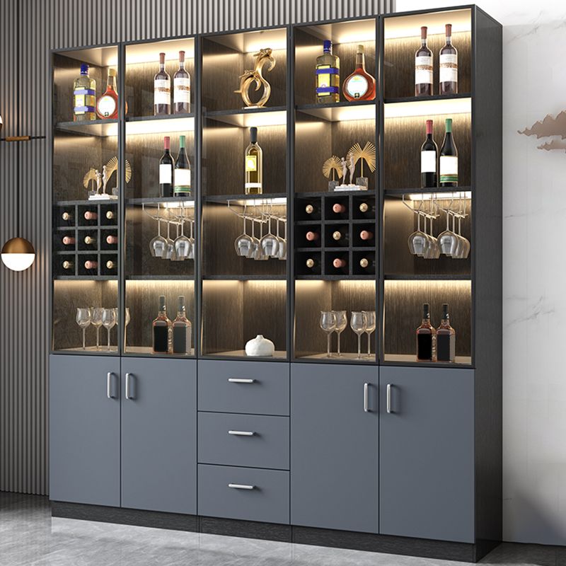 Contemporary Glass Doors Display Stand Faux Wood Hutch Buffet for Bedroom Clearhalo 'Display & China Cabinets' 'display_china_cabinets' 'furn' 'furn_display_china_cabinets' 'Furniture' 'Kitchen & Dining Furniture' 1200x1200_3e895951-b642-4205-a4f0-0ab14ac0544b