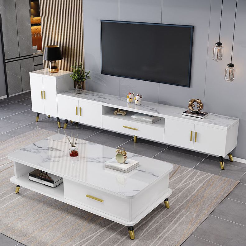 Gorgeous TV Stand Console With Record Storage , Glass and Wood TV Stand in Grey / White Clearhalo 'furn' 'furn_tv_stands_entertainment_centers' 'Furniture' 'Living Room Furniture' 'TV Stands & Entertainment Centers' 'TV Stands & Media Storage Furniture' 'tv_stands_entertainment_centers' 1200x1200_3e8a1874-b5da-45a5-8f5b-e78f1b7495d9