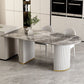 Irregular Shape Dining Table for Restaurant Sintered Stone Table with Double Pedestal Clearhalo 'Dining Tables & Seating' 'Dining Tables' 'dining_table' 'furn' 'furn_dining_table' 'Furniture' 'furniture_dining_table' 'Kitchen & Dining Furniture' 'kitchen' 'kitchen_dining_table' 1200x1200_3e8a21ab-92d0-4fa4-91bc-5a49c88b2e5b