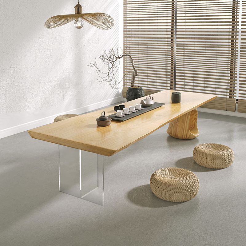Contemporary 1 Single Coffee Cocktail Table in Pine Wood with 2 Legs Clearhalo 'Coffee & Accent Tables' 'Coffee Tables' 'coffee_tables' 'furn' 'furn_coffee_tables' 'Furniture' 'Living Room Furniture' 1200x1200_3e8ae8a9-a5a8-4c83-90a1-217bf3f93d0f