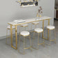 Glam Indoor Counter Wine Table White Marble Gold Base Counter Height Dining Table