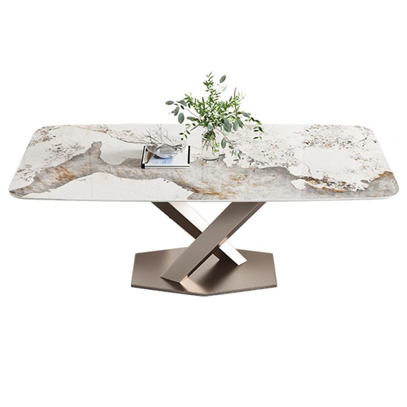 Traditional Luxury Dining Table Rectangle Sintered Stone Dining Table with Pedestal Base Clearhalo ' dining_table' 'Dining Tables & Seating' 'Dining Tables' 'furn' 'furn_dining_table' 'Furniture' 'furniture_dining_table' 'Kitchen & Dining Furniture' 'kitchen&dining_furn' 'kitchen' 'kitchen_dining_table' 1200x1200_3e8b834f-9e86-4488-8fd6-8d7e1d4d1b96