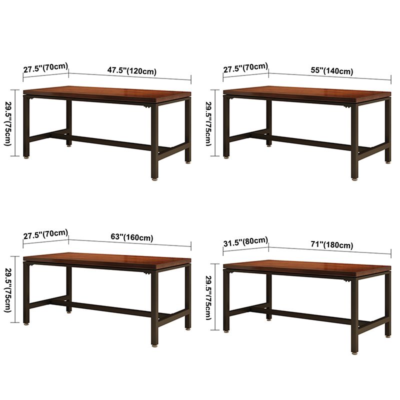Industrial Rectangle Dining Room Table Pine Solid Wood Table with Black Trestle Base for Home Use Clearhalo ' dining_table' 'Dining Tables & Seating' 'Dining Tables' 'furn' 'furn_dining_table' 'Furniture' 'furniture_dining_table' 'Kitchen & Dining Furniture' 'kitchen&dining_furn' 'kitchen' 'kitchen_dining_table' 1200x1200_3e8beb5f-997b-4a59-80eb-ce6ae8388ca4