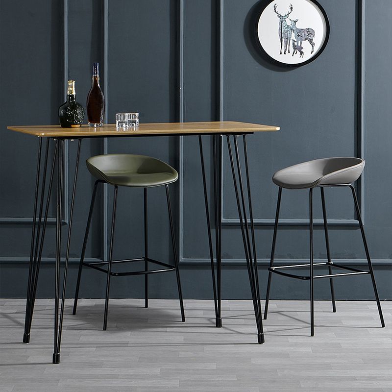 Contemporary Faux Leather Counter Stool Counter Height Bar Stool with Footrest Clearhalo 'Bar Furniture' 'Bar Stools' 'bar_stools' 'furn' 'furn_bar_stools' 'Furniture' 'Kitchen & Dining Furniture' 1200x1200_3e91220b-a077-4f2b-8272-6a135737c4e1