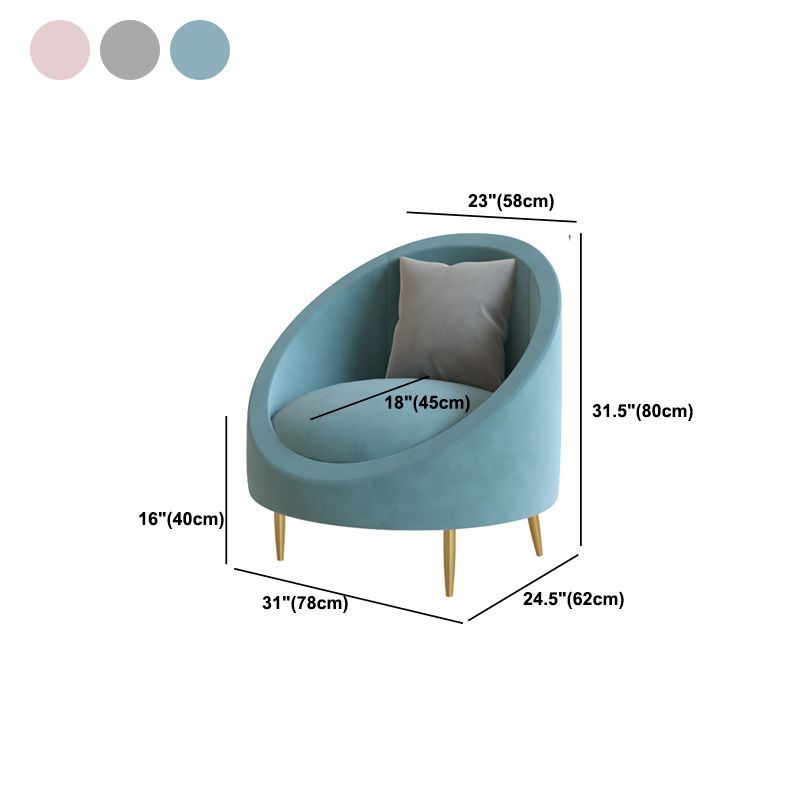 Canapé canapé incurvé contemporain en velours canapé de bras en pente pour le salon