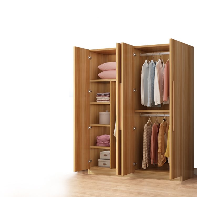 Freestanding Wood Frame Wardrobe Armoire Multifunctional Wardrobe with Soft Close Doors