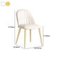 Glam Style Dining Chair Upholstered Dining Side Chair with Metal Legs