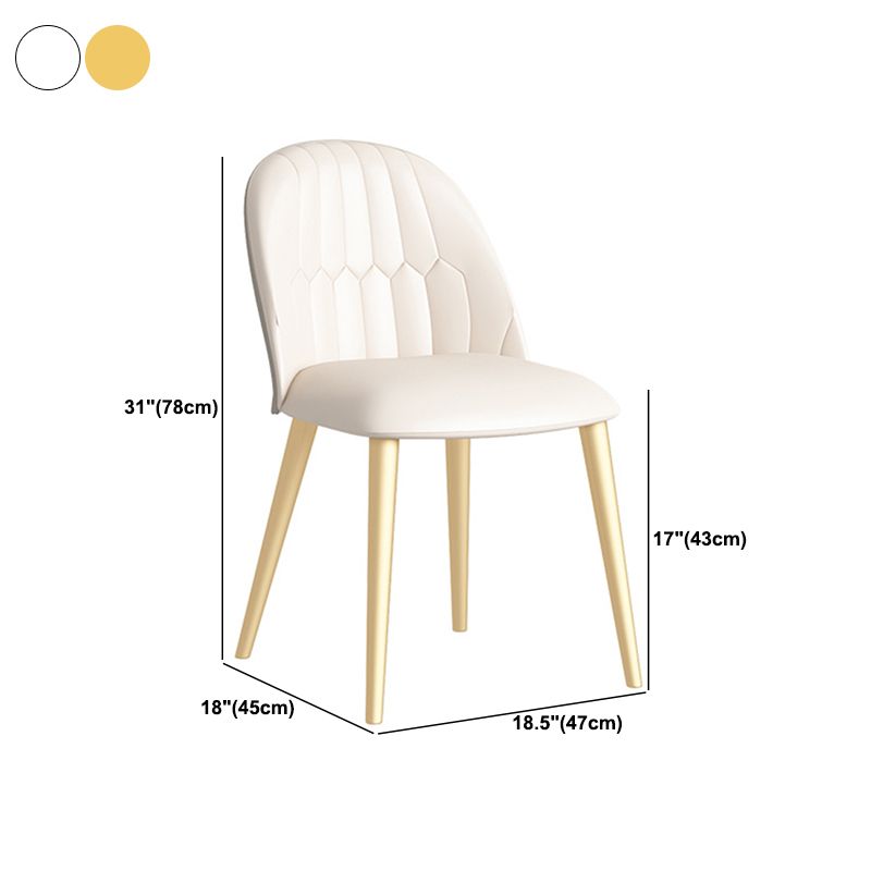 Glam Style Dining Chair Upholstered Dining Side Chair with Metal Legs