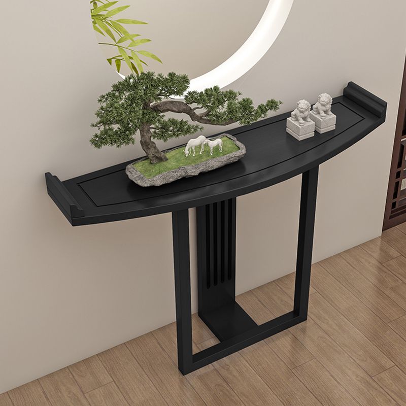 Tabella della console contemporanea a forma di forma libera da divano di divano console in legno nero/marrone