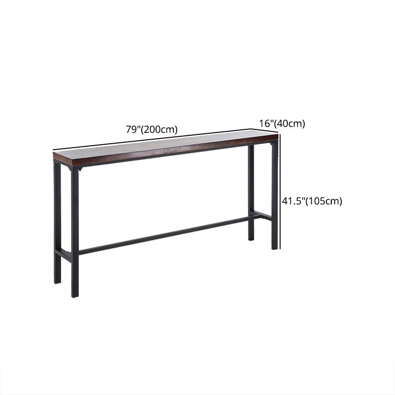 Wood Brown Bistro Accent Dining Table Industrial Rectangle Trestle Pub Table Clearhalo 'Bar Furniture' 'Bar Tables' 'bar_tables' 'furn' 'furn_bar_tables' 'Furniture' 'furniture_bar_tables' 'Kitchen & Dining Furniture' 1200x1200_3e94e2d2-70dd-4d8f-8d34-92b46ffbba83