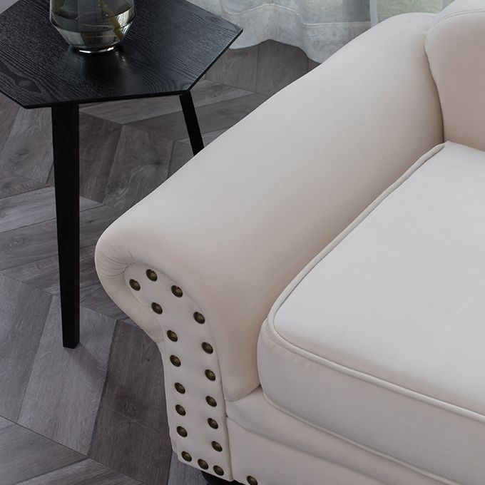 Chaise longue moderna da salotto con braccioli arrotolati e imbottita