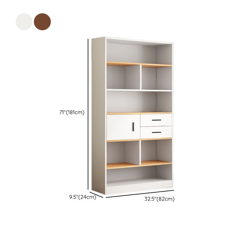 Libreria in legno ingegnerizzato multi -scaffali standard moderno libreria, 9,5 "w x 71,3" h