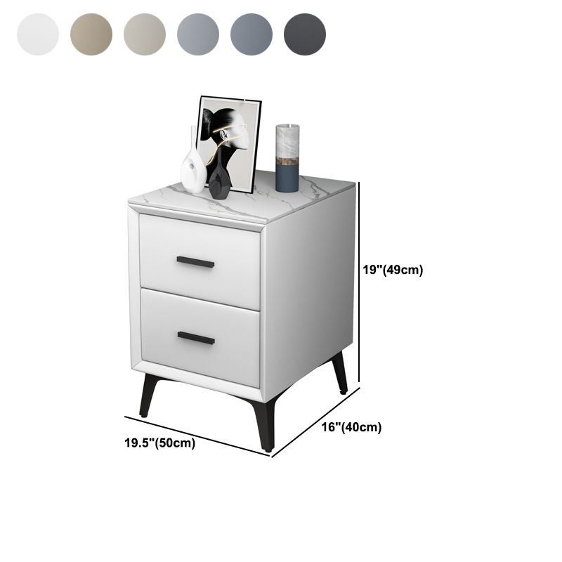 Modern Slate Top Night Table Bedroom 2 Drawers Night Stand with Legs Clearhalo 'Bedroom Furniture' 'furn' 'furn_night_stand' 'Furniture' 'night_stand' 'Nightstands' 1200x1200_3e97ce79-f045-4586-b962-bec4dfbd453c