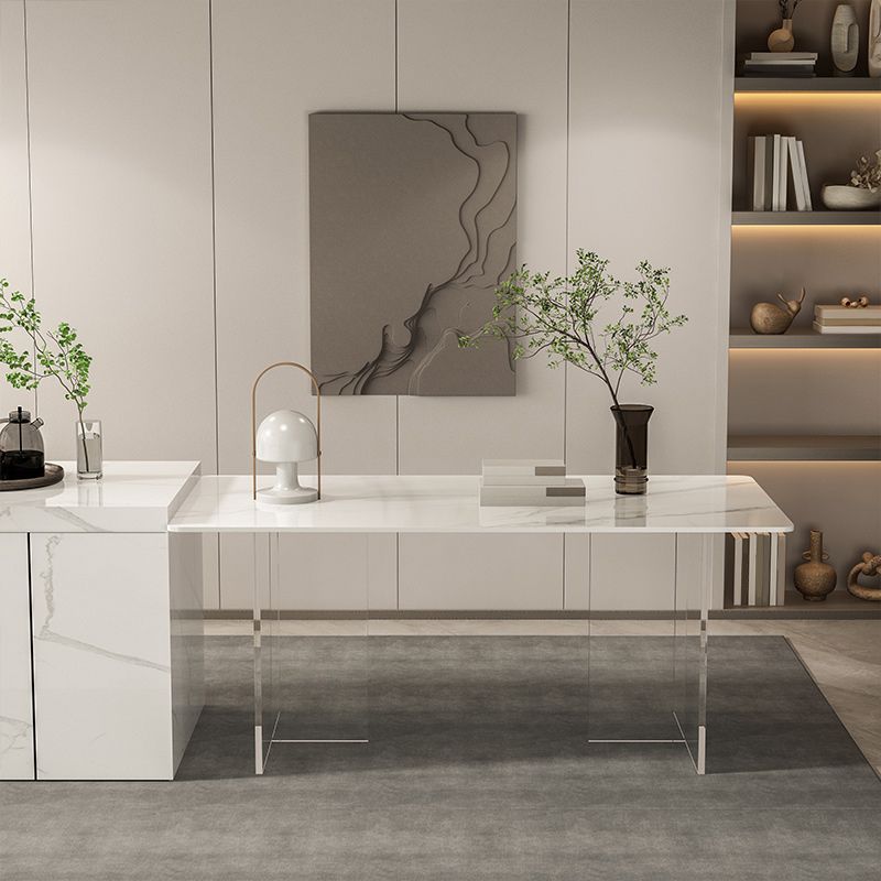 キッチン用の焼結石ダイニングテーブルモダンアクリルベーステーブル