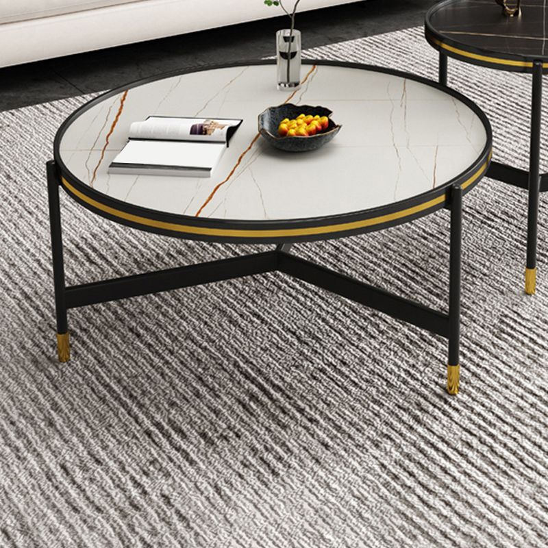 Round Slate 3 Legs Coffee Cocktail Table 2-Piece Coffee Table Set Clearhalo 'Coffee & Accent Tables' 'Coffee Tables' 'coffee_tables' 'furn' 'furn_coffee_tables' 'Furniture' 'Living Room Furniture' 1200x1200_3e990f50-0a93-4da4-b4b5-ae151775d3f5