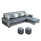 3-seat Pillow Top ArmSectionals Faux Leather Sofa and Chaise with Storage Clearhalo 'furn' 'furn_sectionals' 'Furniture' 'furniture_sectionals' 'kitchen' 'kitchen_sectionals' 'Living Room Furniture' 'Sectionals' 1200x1200_3e9be34d-9010-41bc-bd20-32f1da0baf8b