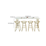 Glam Pine Wood Bar Table Rectangle Table Golden Legs for Milk Tea Shop