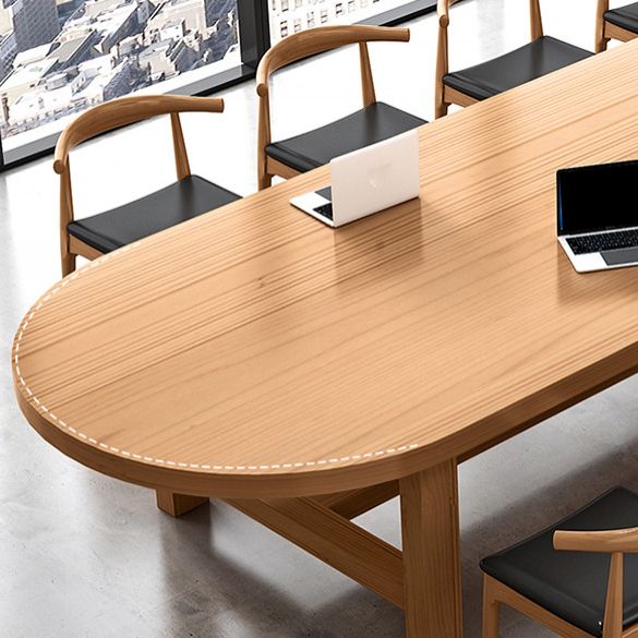 Industrial Rectangular Office Desk Solid Wood H-Shape Writing Desk Clearhalo 'furn' 'furn_office_desk' 'Furniture' 'Office Desks' 'Office Furniture' 'office_desk' 1200x1200_3e9d5d45-89c1-4fd9-86a6-1a2c6361d21b