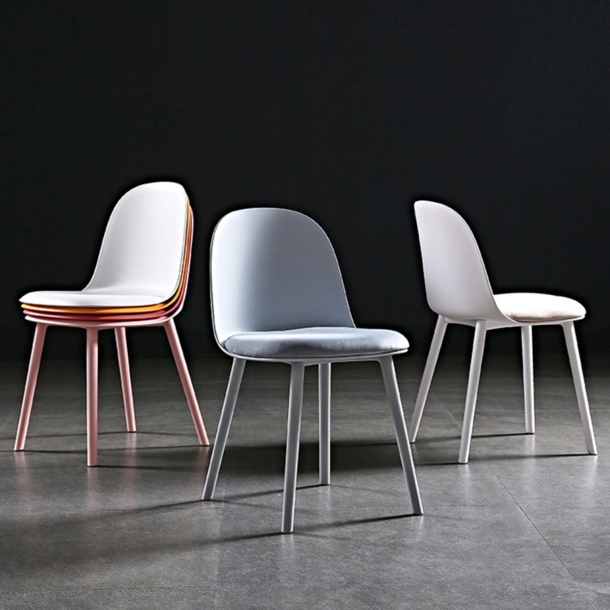 Scandinavian Plastic Kitchen Dining Room Chair Solid Back Side Chair Clearhalo 'Dining Chairs' 'Dining Tables & Seating' 'dining_chair' 'furn' 'furn_dining_chair' 'Furniture' 'furniture_dining_chair' 'Kitchen & Dining Furniture' 1200x1200_3e9f1719-c21b-46b7-9011-1c4a2b2f3875