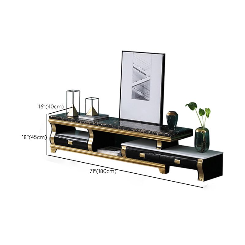 Glam TV Media Stand Open Storage Stand Console with 3 Drawers Clearhalo 'furn' 'furn_tv_stands_entertainment_centers' 'Furniture' 'Living Room Furniture' 'TV Stands & Entertainment Centers' 'TV Stands & Media Storage Furniture' 'tv_stands_entertainment_centers' 1200x1200_3e9f20f7-e48e-4039-8f02-f3aa95e81f96