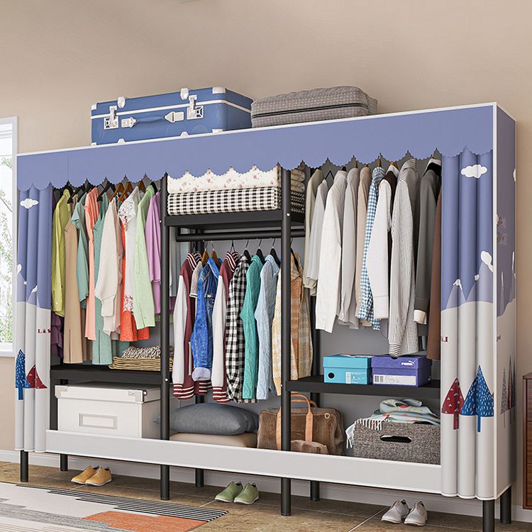 Steel Frame Wardrobe Armoire Contemporary Style Wardrobe Cabinet for Home Clearhalo 'Armoires & Wardrobes' 'armoires_wardrobes' 'Bedroom Furniture' 'furn' 'furn_armoires_wardrobes' 'Furniture' 1200x1200_3e9f9e03-1a27-4904-908d-34c4ffa6d1aa