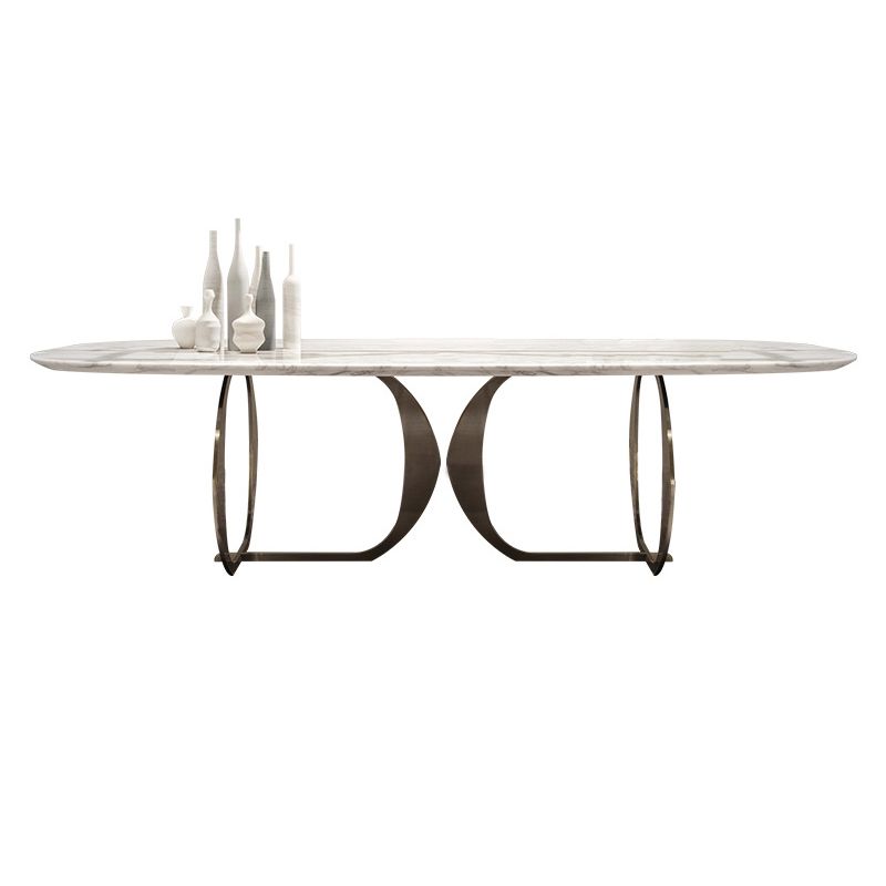 Traditional Luxury Rectangle Dining Table Stainless Steel Table for Indoor Clearhalo ' dining_table' 'Dining Tables & Seating' 'Dining Tables' 'furn' 'furn_dining_table' 'Furniture' 'furniture_dining_table' 'Kitchen & Dining Furniture' 'kitchen&dining_furn' 'kitchen' 'kitchen_dining_table' 1200x1200_3e9fa2be-bb49-4d85-98a2-d0740c8b7923