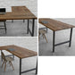 Brown and Black Writing Desk Industrial H-Shape Office Desk Pine Clearhalo 'furn' 'furn_office_desk' 'Furniture' 'Office Desks' 'Office Furniture' 'office_desk' 1200x1200_3ea09ef7-18a3-4077-a1c7-ffe1ce973882