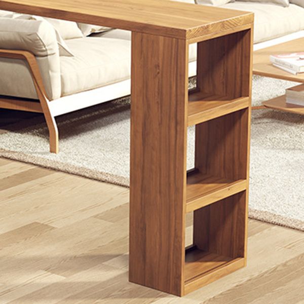 Tavolo da barra in legno di pino rettangolare tavolo da barra industriale con doppio piedistallo