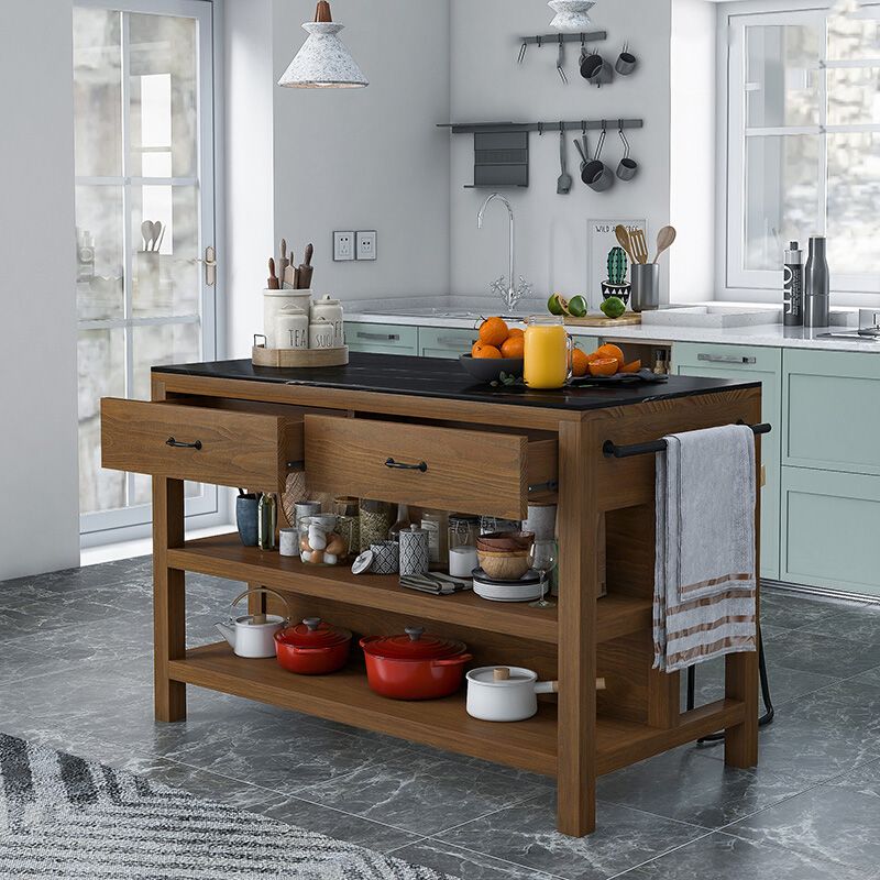 Tavolo da cucina della sala da pranzo tavolo da preparazione in marmo moderno con deposito aperto