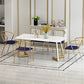 Glam Style Table Faux Marble Rectangle Table with Metal Legs for Home Use Clearhalo 'Dining Tables & Seating' 'Dining Tables' 'dining_table' 'furn' 'furn_dining_table' 'Furniture' 'Kitchen & Dining Furniture' 1200x1200_3ea2d574-bcd1-4ea8-a492-50e3bee96c27