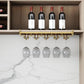 Modern Hanging Glass & Stemware Holder Metal Glass Rack Under Cabinet