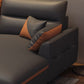 Stain Resistan Faux Leather Square Arm Sectional with Pillowed Back Cushions Clearhalo 'furn' 'furn_sectionals' 'Furniture' 'furniture_sectionals' 'Living Room Furniture' 'Sectionals' 1200x1200_3ea8507c-e0a7-418c-9056-08405430d34e