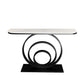 12 Inch Wide Modern Accent Table Half Moon Metal Console Table for Hall